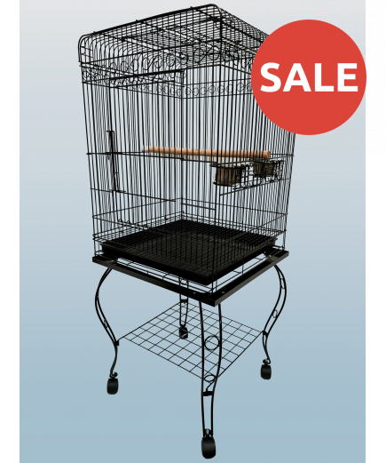 Parrot-Supplies Hawaii Parrot Cage With Stand Black